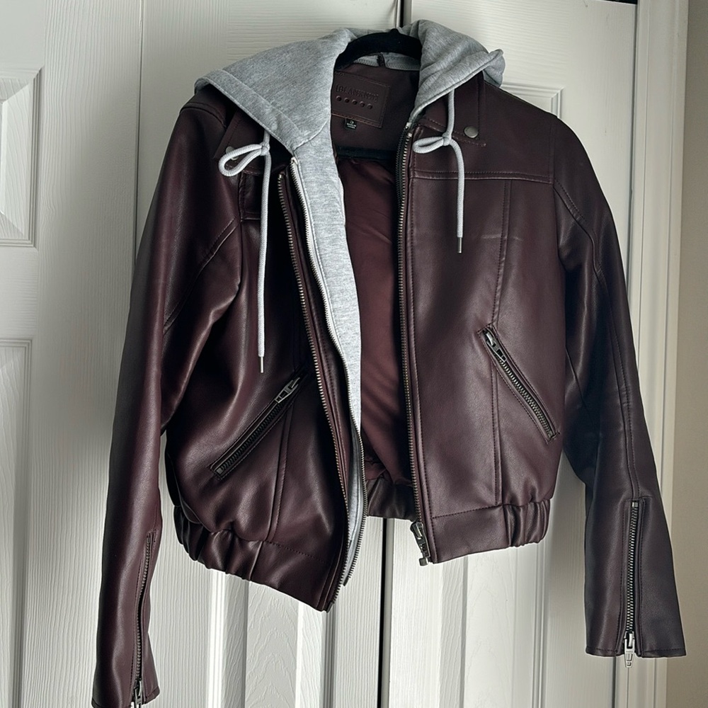 Blank NYC hooded leather jacket